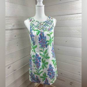 Lilly Pulitzer Fresh Cut Bluebonnets Ricci Shift Dress 4 FREE SHIP